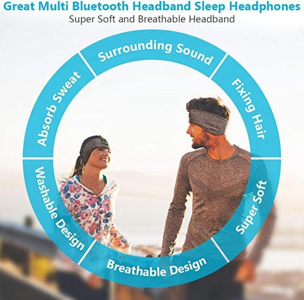 Bluetooth Sleep Hood Headphones Wireless Music Sports Headband