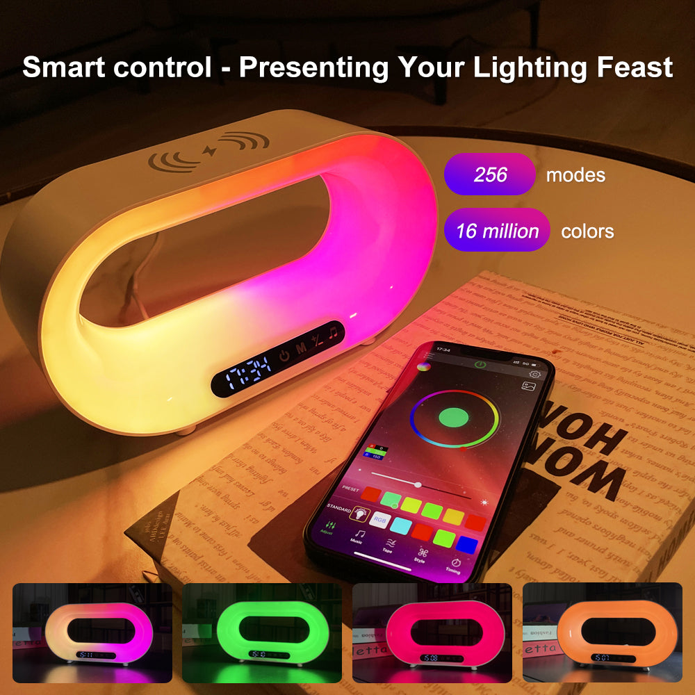 Multi-function 3 In 1 LED Night Light with Wireless Charging